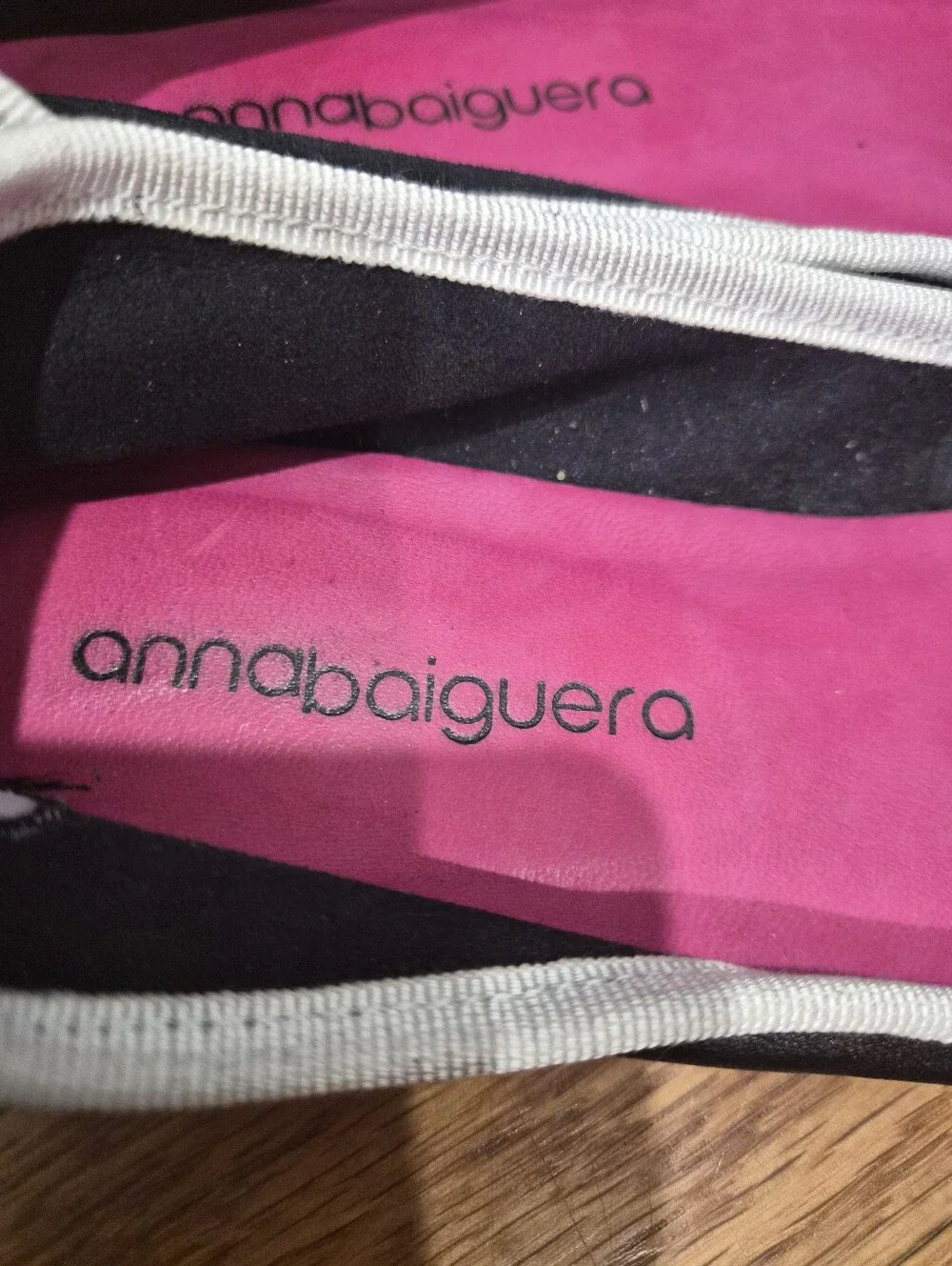Anna‎ Baiguera Black Soft Leather Ballet Flats White Bow Trim EU 40 Italy